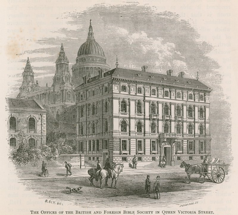 The offices of the British and Foreign Bible Society in Queen Victoria Street, London by English School
