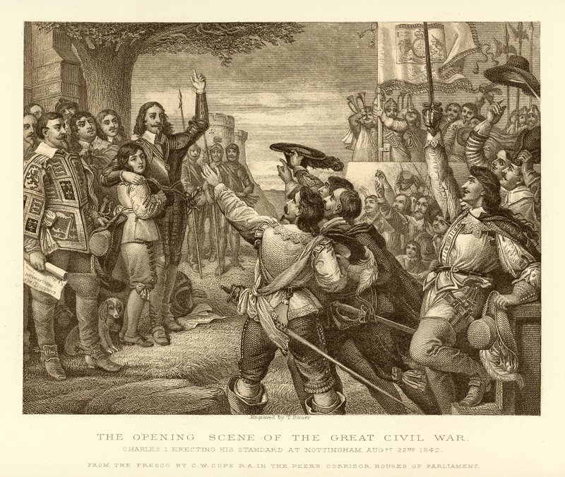 The Opening Scene of the Great Civil War by English School