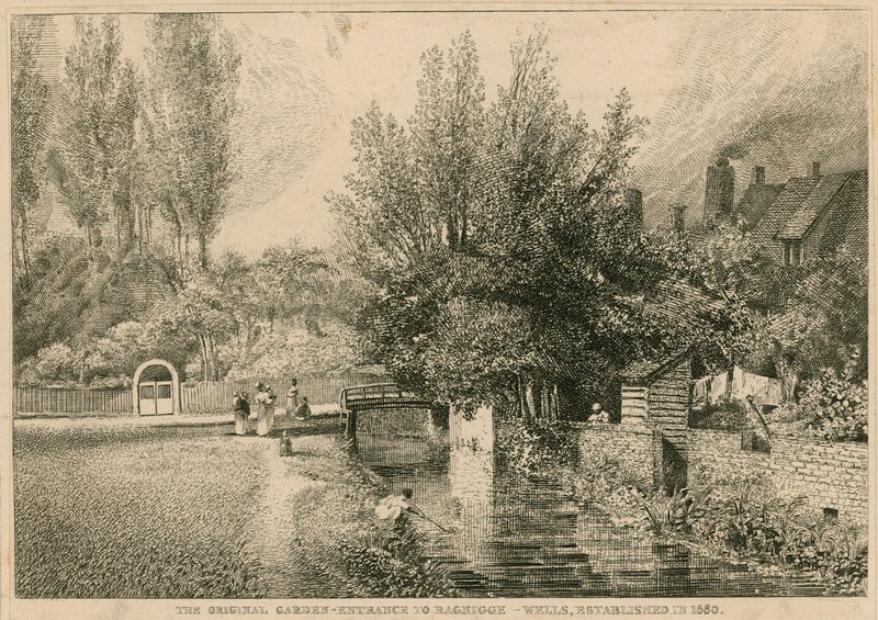 The original garden entrance to Bagnigge Wells, established in 1680 by English School