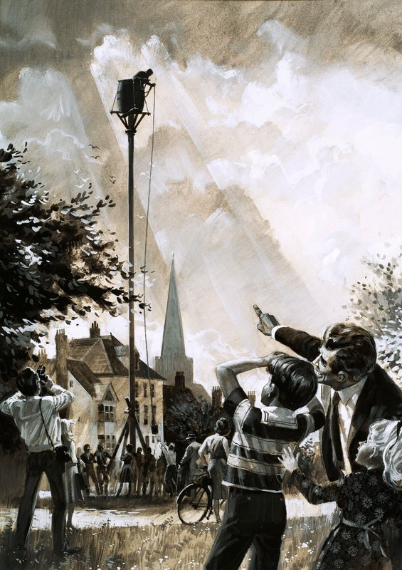 The record for sitting up a pole was held by Jim Dean of Dallas, Texas by English School