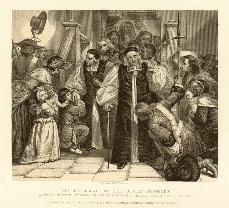The Release of the Seven Bishops, After Their Trial in Westminster Hall by English School