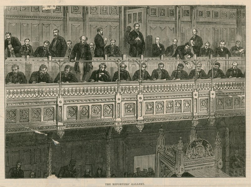 The reporters gallery at the House of Commons by English School