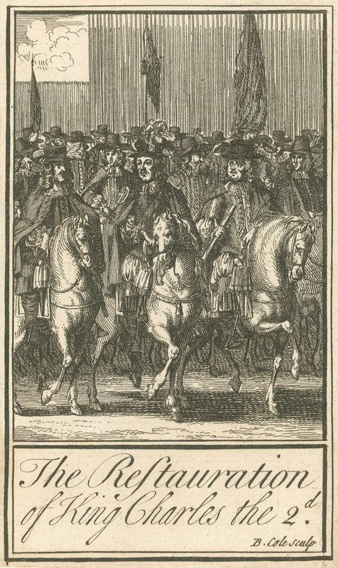 The restoration of King Charles II by English School