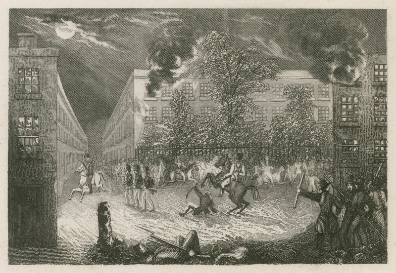 The riots at Bristol, 1831 by English School