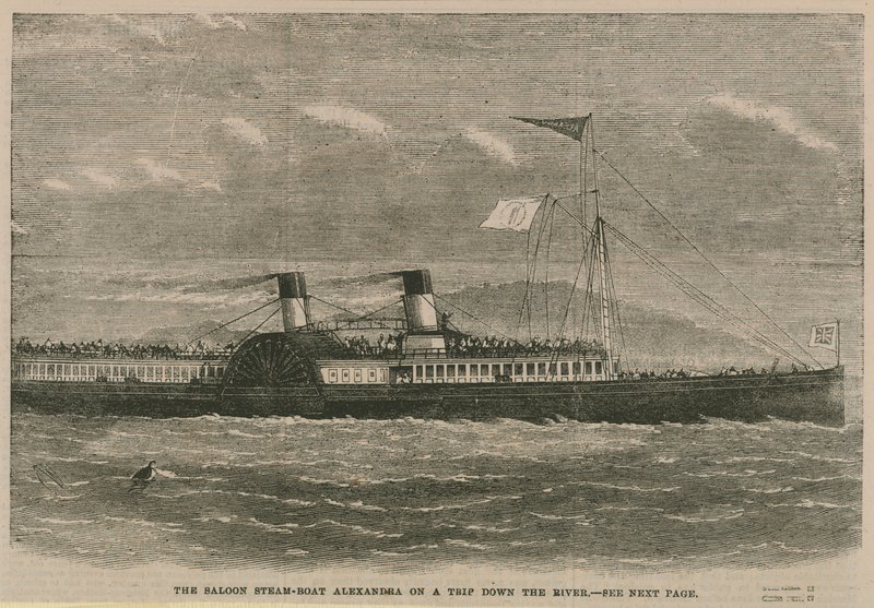 The Saloon Steamboat Alexandra on a Trip Down the River by English School