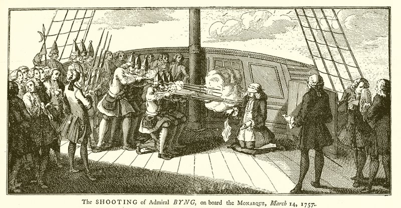 The Shooting of Admiral Byng, on Board the Monarque, 14 March 1757 by English School