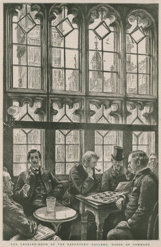 The Smoking Room of the Reporters Gallery, House of Commons by English School