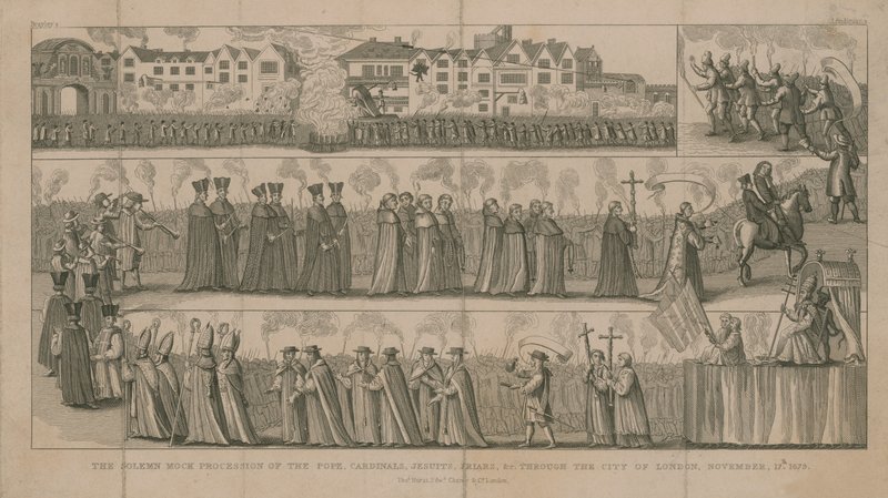 The Solemn Mock Procession by English School