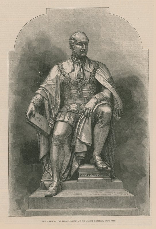 The Statue of the Prince Consort on the Albert Memorial by English School