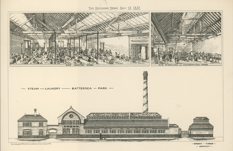 The Steam Laundry in Battersea Park by English School