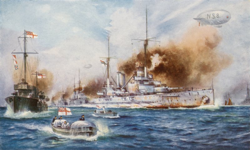 The Surrender of the German High Seas Fleet, 1918 by English School