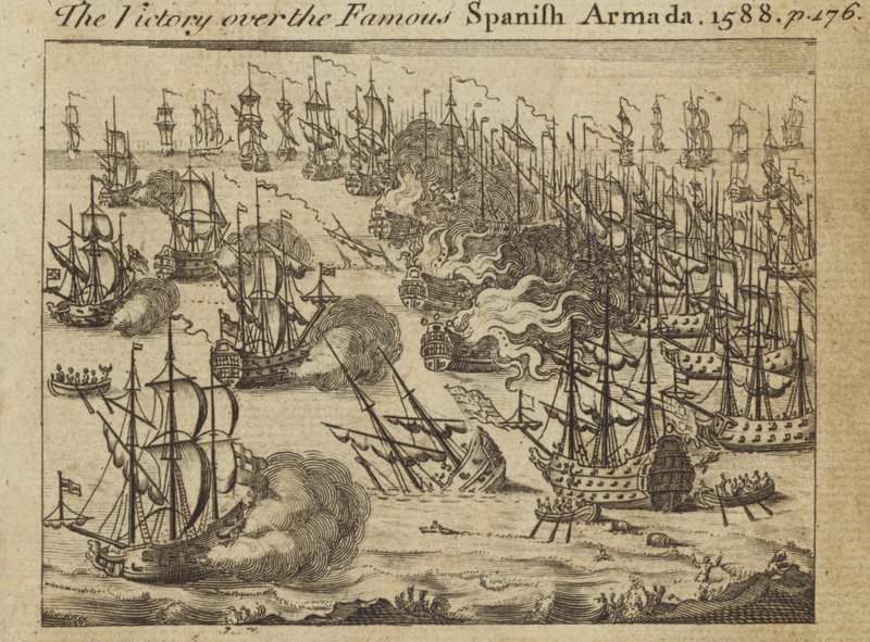The Victory Over the Spanish Armada, 1588 by English School