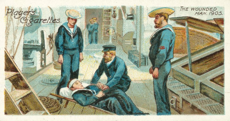 The wounded man by English School