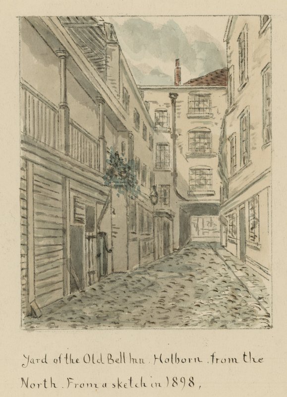 The Yard of the Old Bell Inn, Holborn, London, from the North by English School