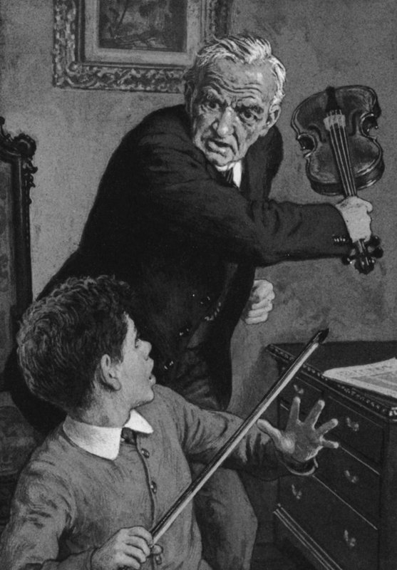 The young Sir John Barbirolli, about to have a violin broken over his head by his grandfather by English School