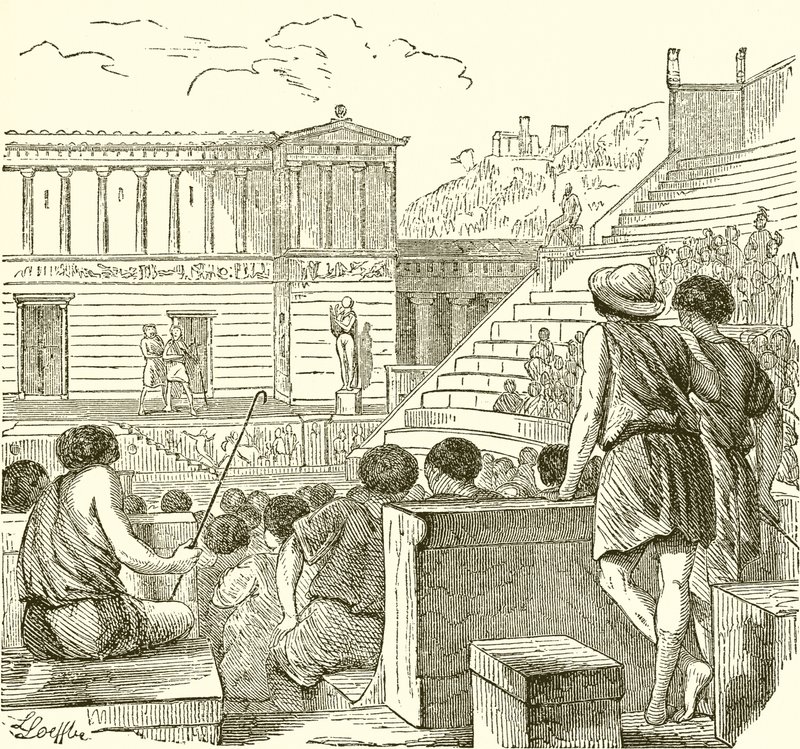 Theatre in Ancient Greece by English School