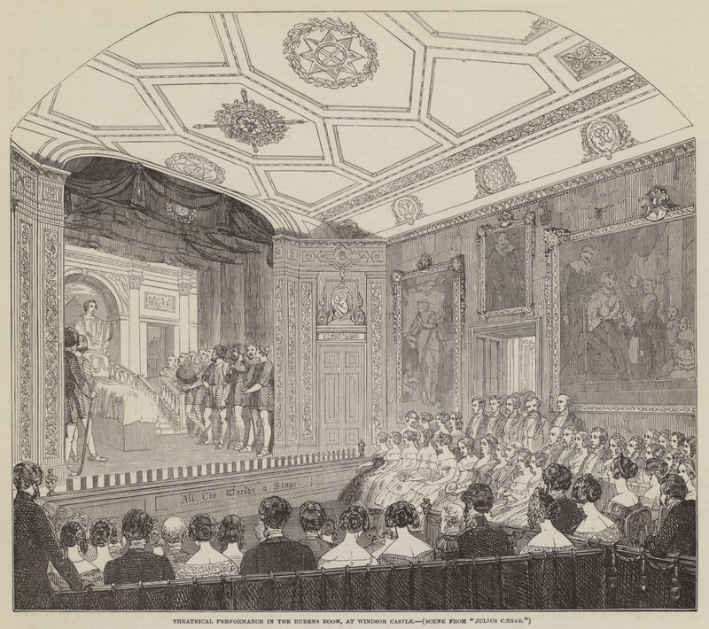 Theatrical Performance in the Rubens Room, at Windsor Castle by English School
