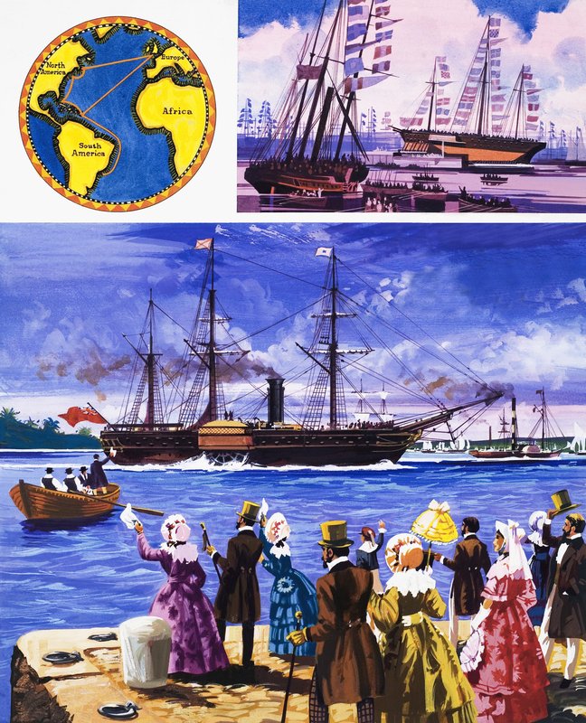They Sailed the Seven Seas: Great Steamers, White and Gold (The Royal Mail Line) by English School