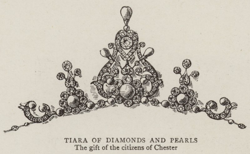 Tiara of Diamonds and Pearls by English School