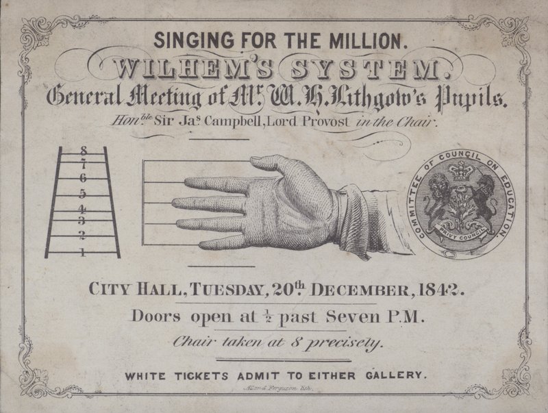 Ticket to an event to hear pupils of "Wilhem