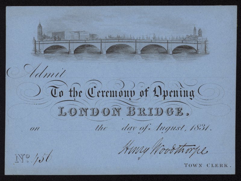 Ticket to the Opening of London Bridge by English School