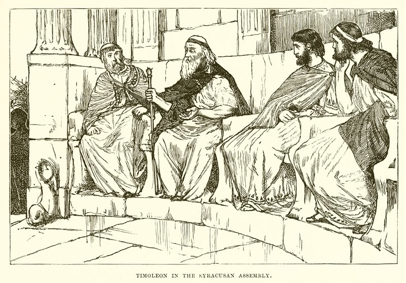 Timoleon in the Syracusan Assembly by English School