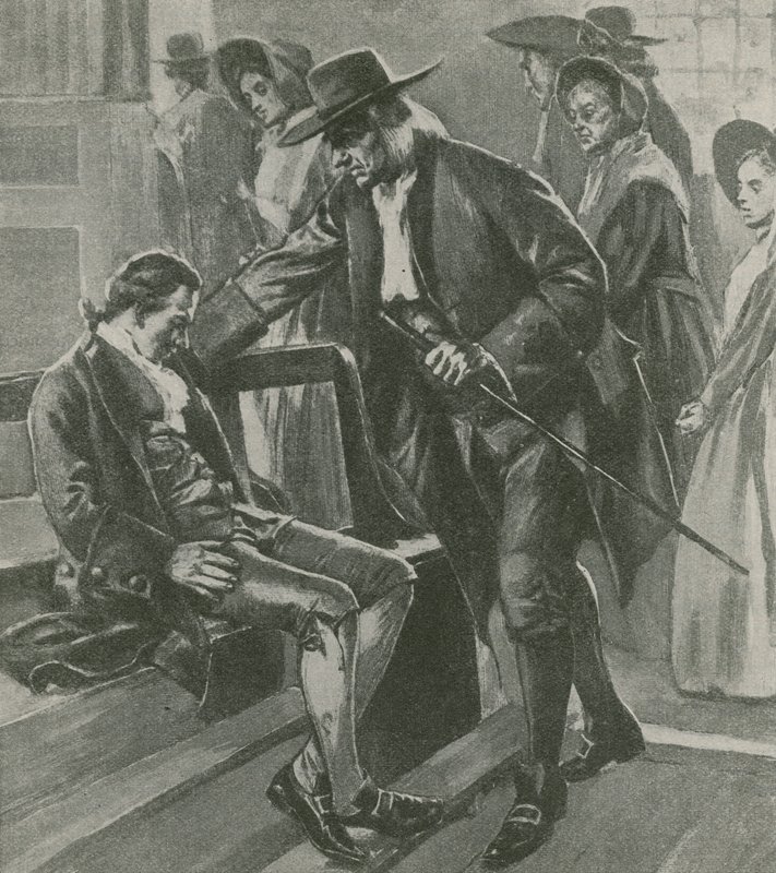 Tired and Hungry, Benjamin Franklin Falls Asleep in a Quaker Meeting House by English School