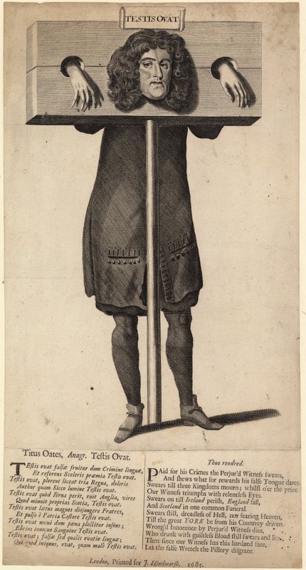 Titus Oates in the Pillory, Published 1685 by English School