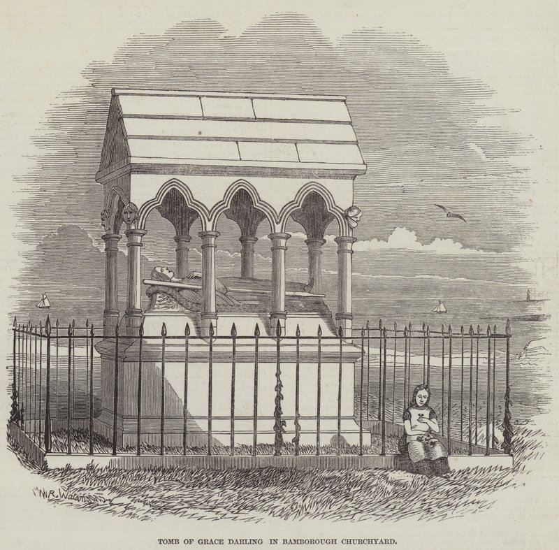 Tomb of Grace Darling in Bamborough Churchyard by English School