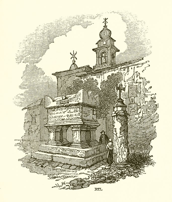 Tomb of Petrarch at Arqua by English School