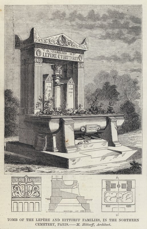 Tomb of the Lepere and Hittorff Families, in the Northern Cemetery, Paris by English School