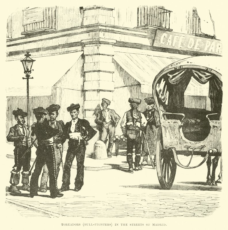 Toreadors (Bull-Fighters) in the Streets of Madrid by English School