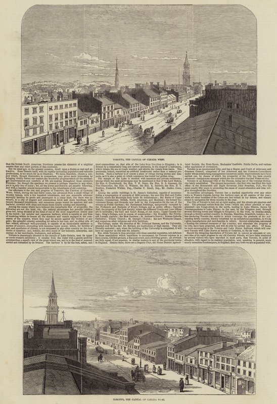 Toronto, the Capital of Canada West (engraving) by English School