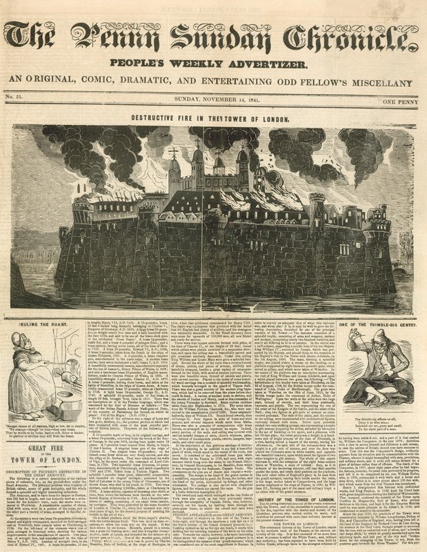 Tower of London Fire, 1841 by English School