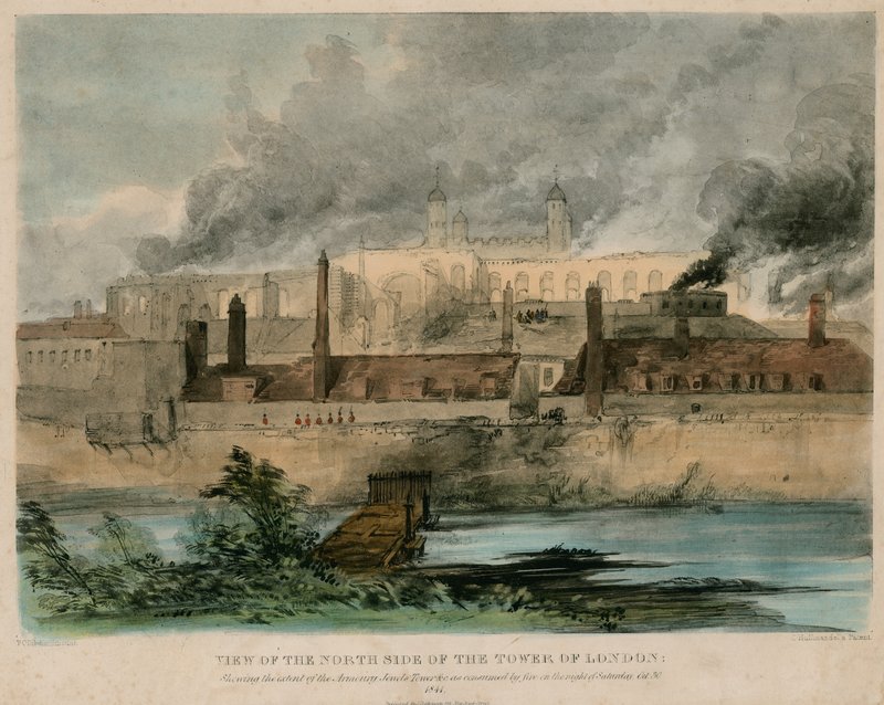 Tower of London Fire, 1841 by English School