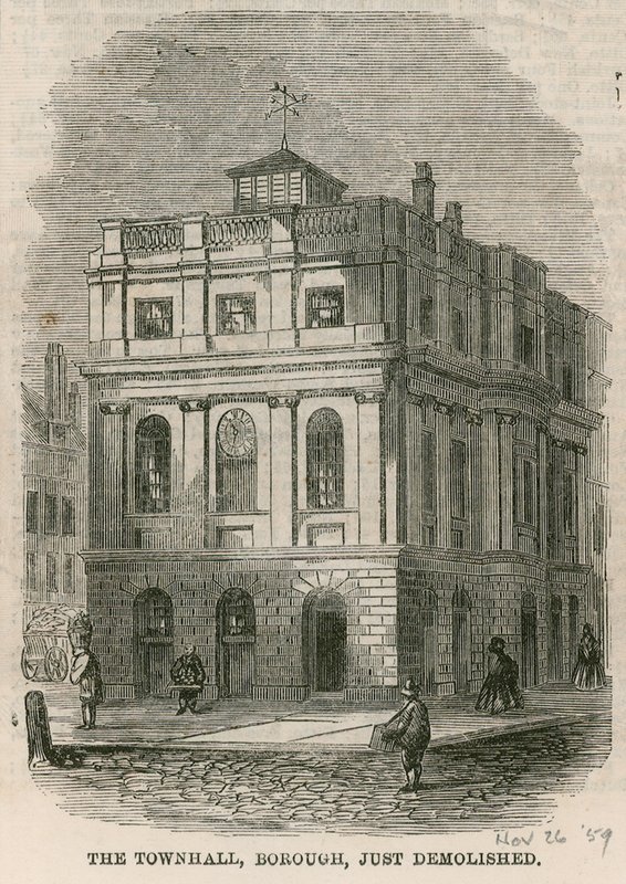 Town Hall, Borough High Street, Southwark, London, Just Demolished by English School