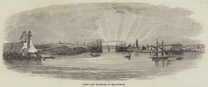 Town and Harbour of Havannah by English School