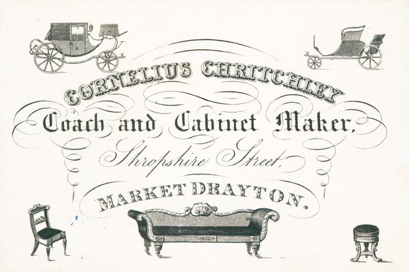 Trade card, Cornelius Critchley by English School