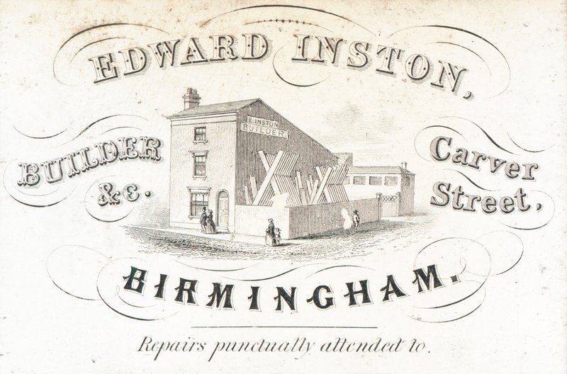 Trade card, Edward Inston by English School