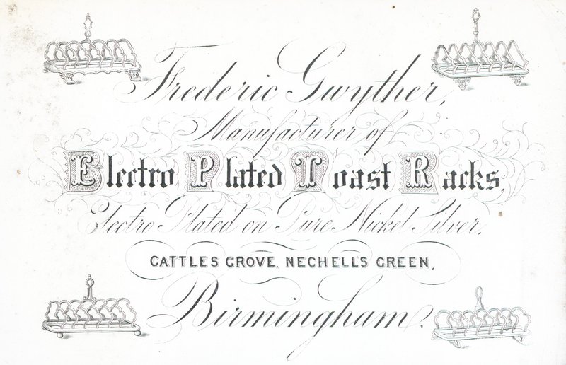 Trade card, Frederic Gwyther by English School