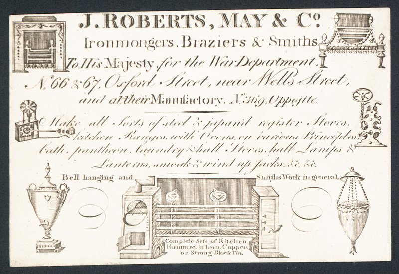 Trade Card, J Roberts, May & Co by English School