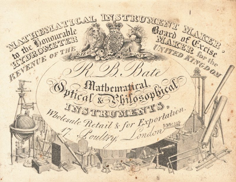 Trade Card, R B Bate by English School