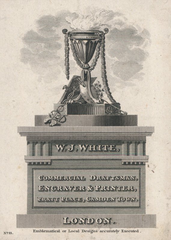 Trade Card, W J White by English School