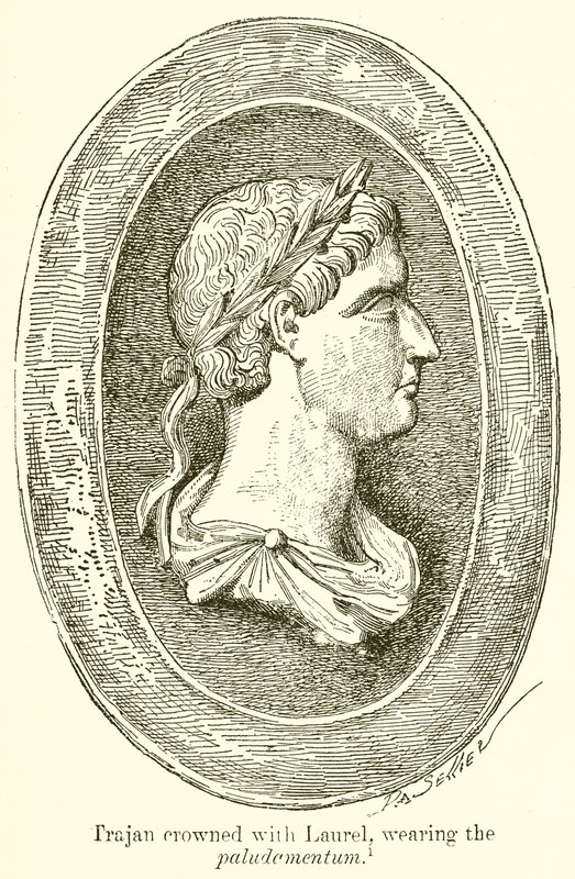 Trajan Crowned with Laurel, Wearing the Paludamentum by English School