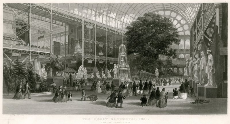 Transept Looking North, Great Exhibition, 1851 by English School