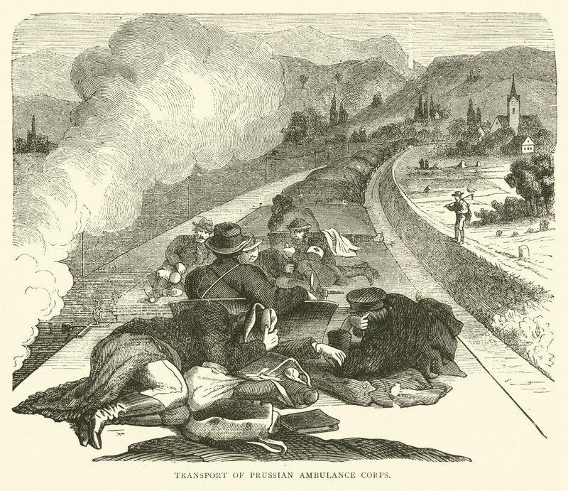 Transport of Prussian Ambulance Corps, November 1870 by English School
