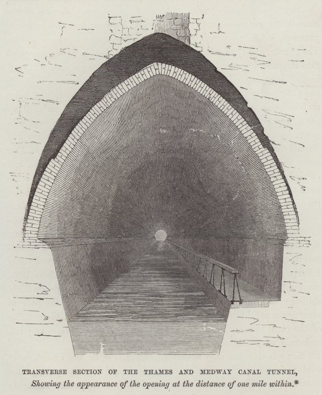 Transverse section of the Thames and Medway Canal Tunnel by English School
