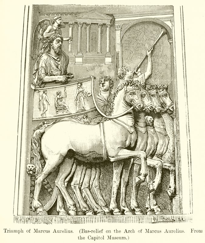 Triumph of Marcus Aurelius (Bas-Relief on the Arch of Marcus Aurelius. From the Capitol Museum) by English School
