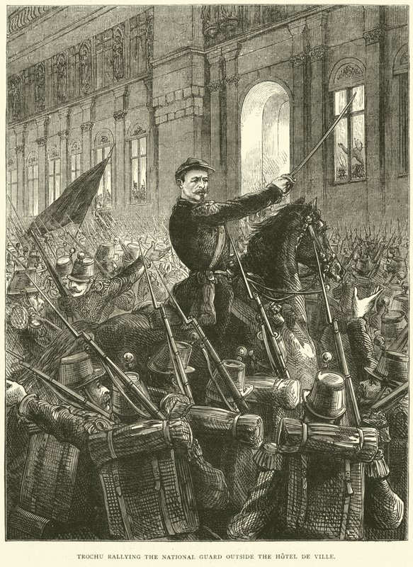 Trochu Rallying the National Guard Outside the Hotel de Ville, October 1870 by English School