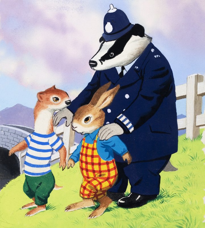 Tufty and policeman badger by English School